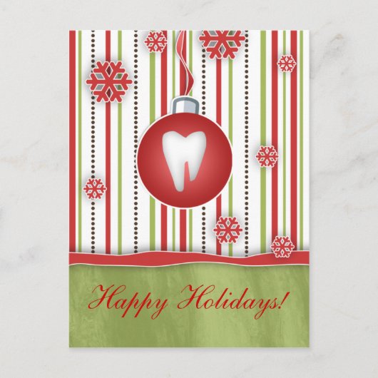 Carte postale de Noël dentaire Red Stripes (Devant)