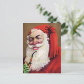 Carte postale de Noël Déplaisante de Père Noël vin (Debout devant)