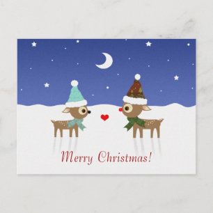 Carte postale de Noël des amis de rennes
