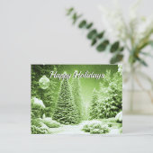 Carte postale de Noël des Arbres verts (Debout devant)