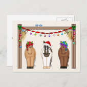Carte postale de Noël des Chevaux de la ferme (Devant / Derrière)