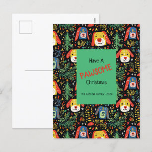 Carte postale de Noël des chiens de Noël