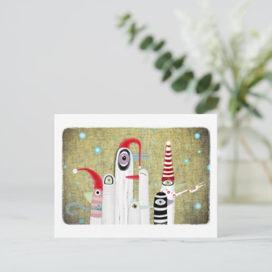 Carte postale de Noël des oiseaux (Debout devant)