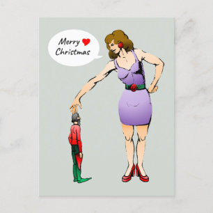 Carte postale de Noël des petits elfes