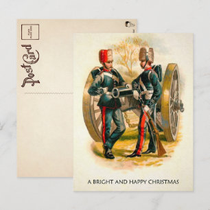 Carte postale de Noël des soldats vintages