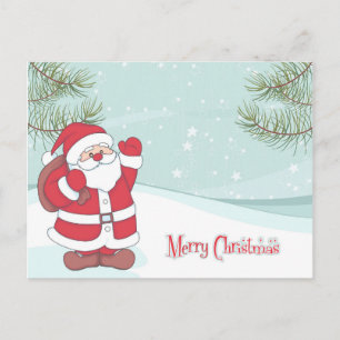 Carte postale de Noël dessin animé mignonne