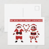 Carte postale de Noël deux chats (Devant / Derrière)