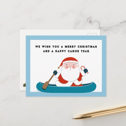 Carte postale de Noël drôle de camping (Devant/Arrière en situation)