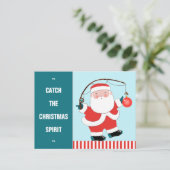 Carte postale de Noël drôle de pêche (Debout devant)