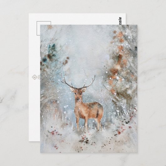 Carte postale de Noël du Cerf (Devant / Derrière)