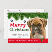 Carte Postale De Noël du chien - Fêtes du chien (Devant / Derrière)