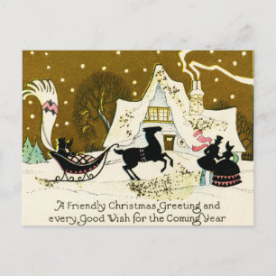 Carte postale de Noël du pays victorien