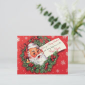 Carte postale de Noël du Père Noël (Debout devant)