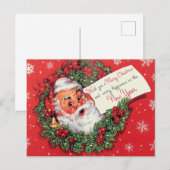 Carte postale de Noël du Père Noël (Devant / Derrière)