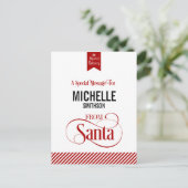 Carte postale de Noël du Père Noël (Debout devant)