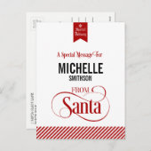 Carte postale de Noël du Père Noël (Devant / Derrière)
