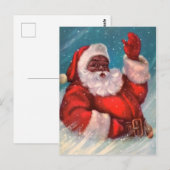 Carte postale de Noël du Père Noël noir (Devant / Derrière)
