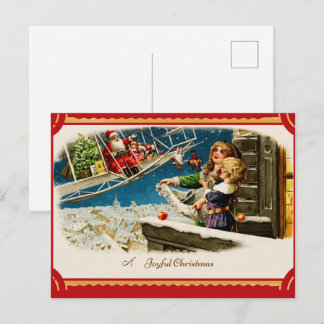 Carte postale de Noël du Père Noël vintage