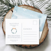 Carte postale de Noël Dusty Blue Snowflake