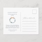 Carte postale de Noël Dusty Blue Snowflake (Dos)