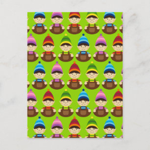 Carte postale de Noël Elf Repeat