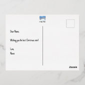 Carte postale de Noël en argent neige (Verso)