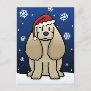 Carte postale de Noël espagnole Kawaii Cocker