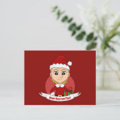Carte postale de Noël fille dessin animé (Debout devant)