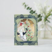 Carte postale de Noël Flapper Art Déco des années  (Debout devant)