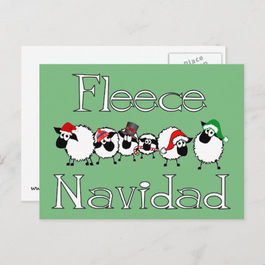 Carte postale de Noël Fleece Navidad Funny (Devant / Derrière)