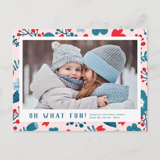 Carte postale de Noël florale scandinave (Devant)