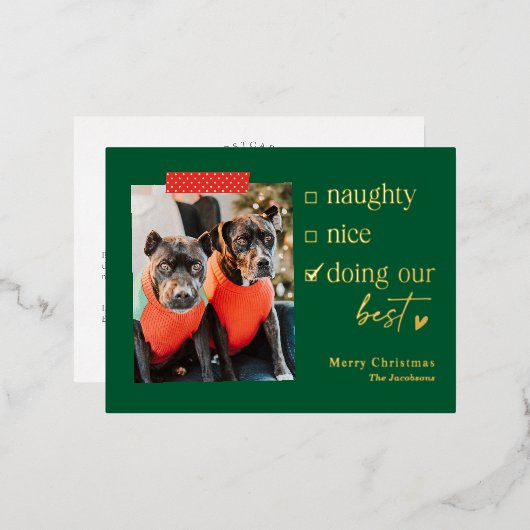 Carte postale de Noël Foil (Recto/Verso)