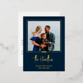 Carte postale de Noël Foil cadeau moderne (Recto/Verso)