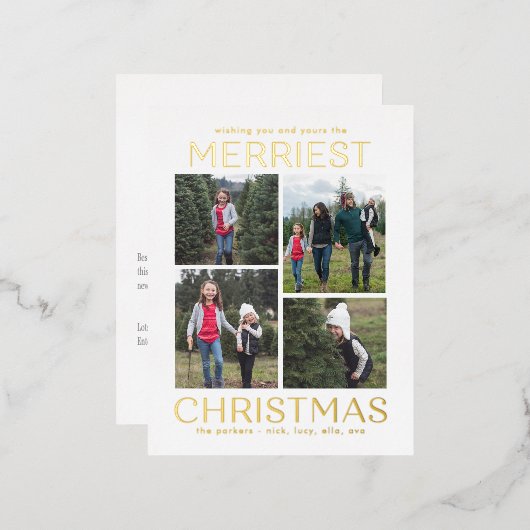 Carte postale de Noël FOIL Solide Clean (Recto/Verso)