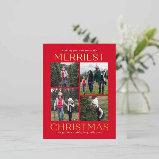 Carte postale de Noël FOIL Solide Clean (Debout devant)