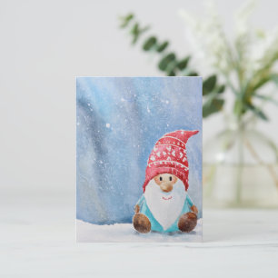 Carte postale de Noël Gnome mignonne   Vacances fa