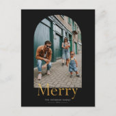 Carte postale de Noël Gold Merry Arch Frame (Devant)