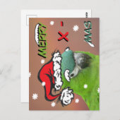 Carte postale de Noël Green Lorikee Père Noël (Devant / Derrière)