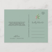 Carte postale de Noël Green & Red Berry Merci (Dos)