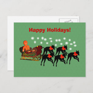 Carte postale de Noël Greyhigh Sleigh