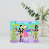 Carte postale de Noël hawaïenne rétro (Debout devant)