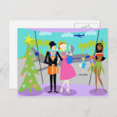 Carte postale de Noël hawaïenne rétro (Devant / Derrière)