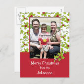 Carte postale de Noël Holly et Mistletoe (Devant / Derrière)