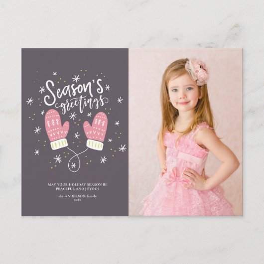 Carte postale de Noël Hygge Mittens (Devant)