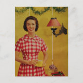 Carte postale de Noël joyeuse de dame de l'ère des (Devant)