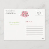 Carte postale de Noël Joyeuses Fêtes (Dos)