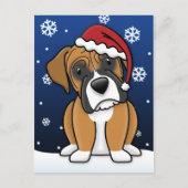 Carte postale de Noël Kawaii Boxer (Devant)