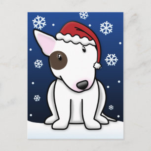 Carte postale de Noël Kawaii Bull Terrier