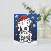 Carte postale de Noël Kawaii Dalmatien (Debout devant)