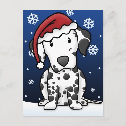 Carte postale de Noël Kawaii Dalmatien (Devant)